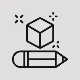 Design block and pencil icon